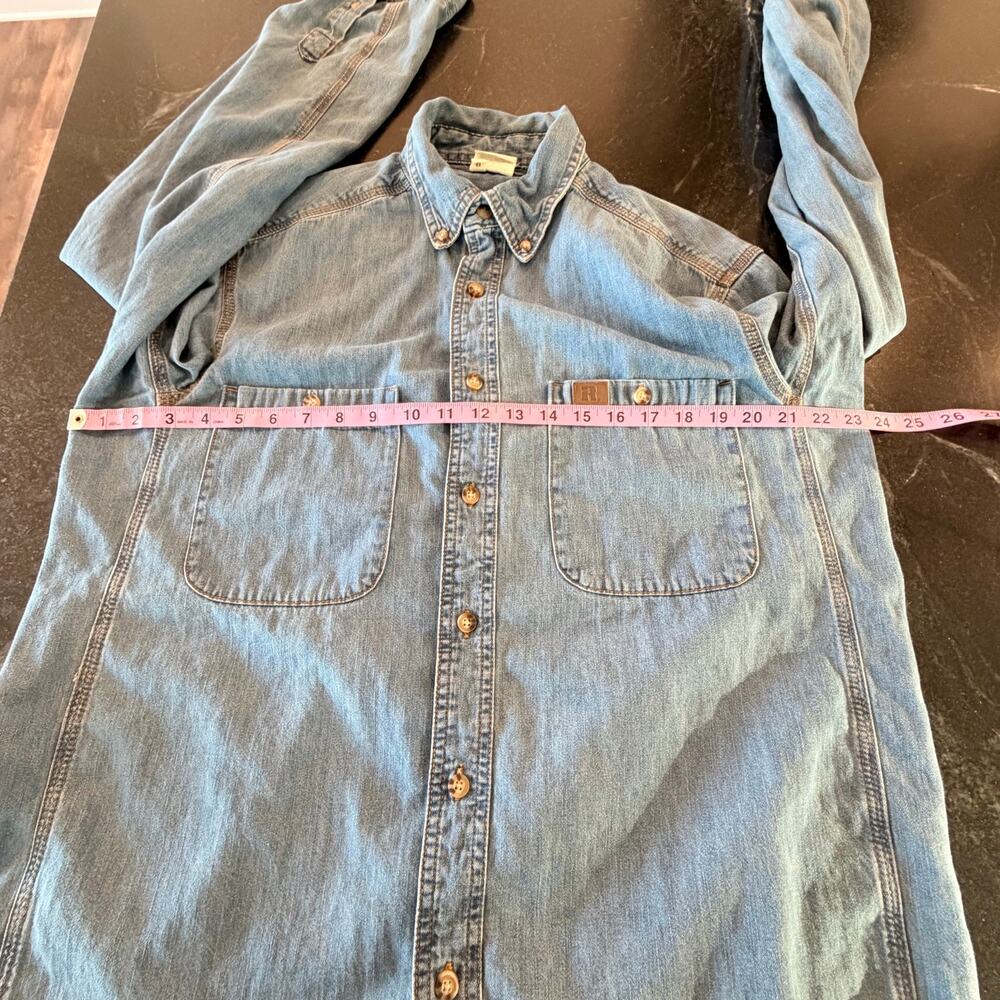 Wrangler Riggs Workwear Denim Utility Shirt Large Workwear Button Up - Picture 9 of 9
